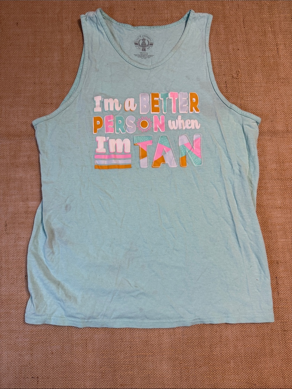 Women’s Light Blue Graphic Tank Top - 'I'm a Better Person' - Picture 1 of 6